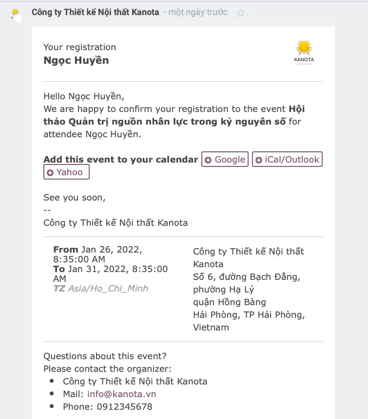 Event Register Page - CBMS Events
