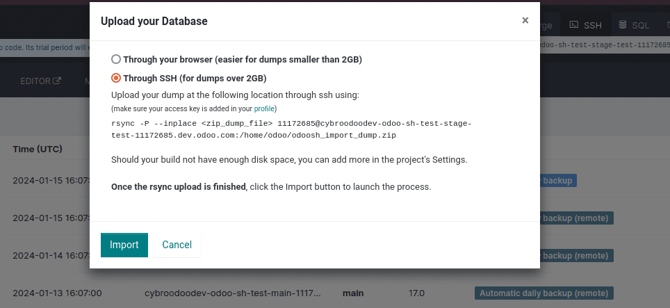 How to Import Database in Odoo Sh-cybrosys