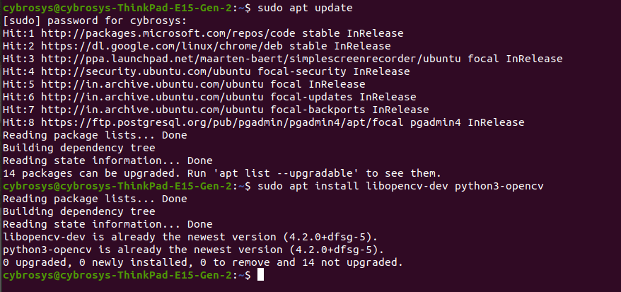 How To Install OpenCV On Ubuntu 20.04-cybrosys