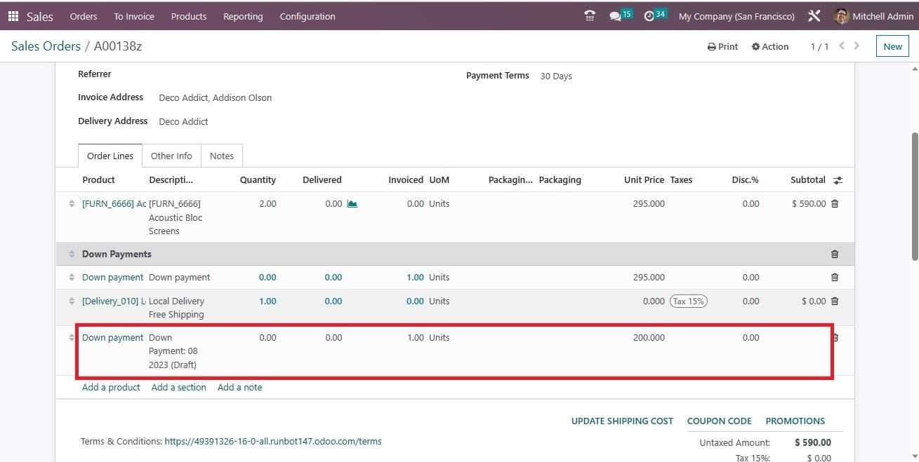 How to Manage Down Payments in Odoo 16 Sales Module-cybrosys