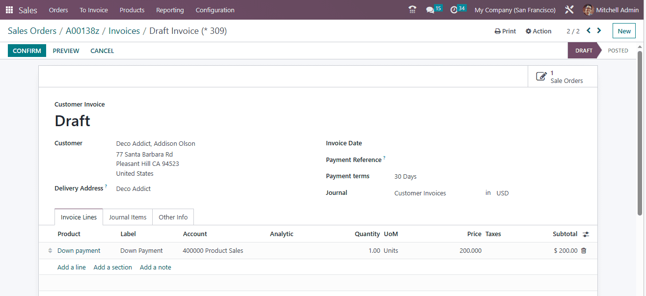 How to Manage Down Payments in Odoo 16 Sales Module-cybrosys