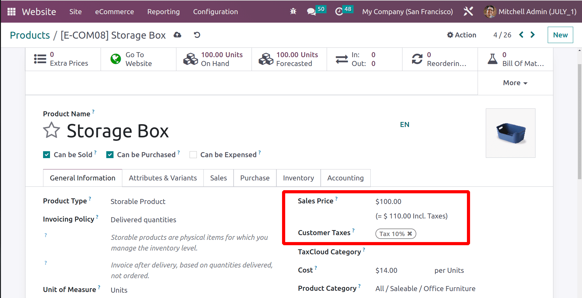 How to Manage Online Sales With Tax Included & Tax Excluded Prices in Odoo 16-cybrosys