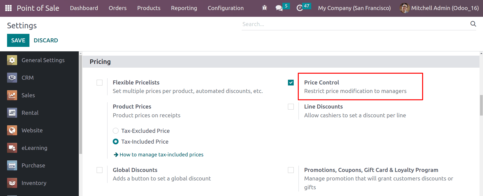 How to Manage Product Prices & Restrict Price Modification With Odoo 16 POS-cybrosys