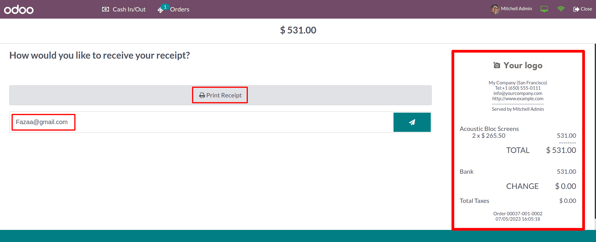 How to Manage Sales Receipt in Odoo 16 POS App-cybrosys