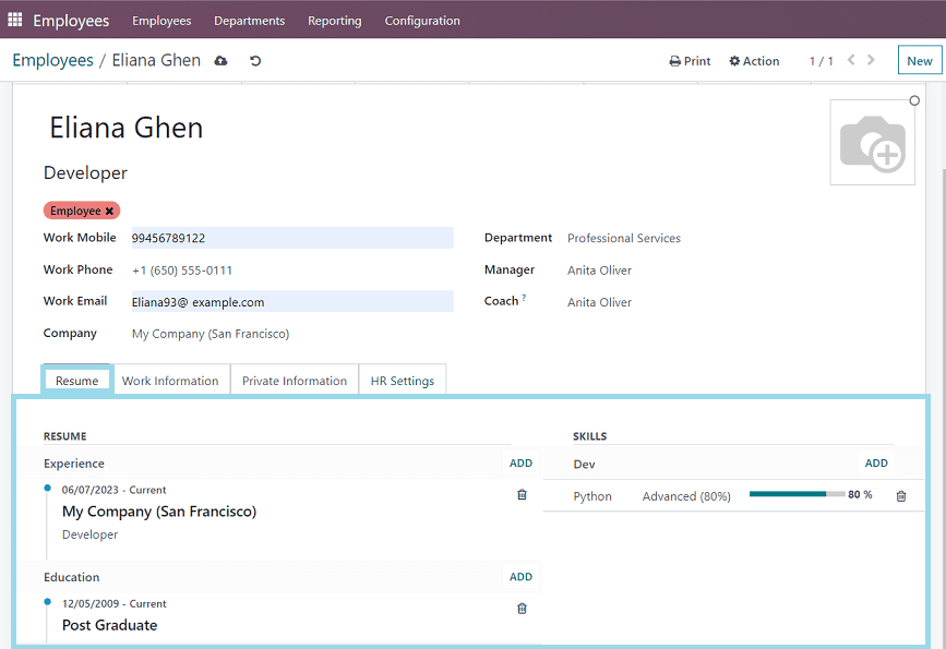 How to Manage Skills and Resumes in Odoo 16 Employees Appcybrosys