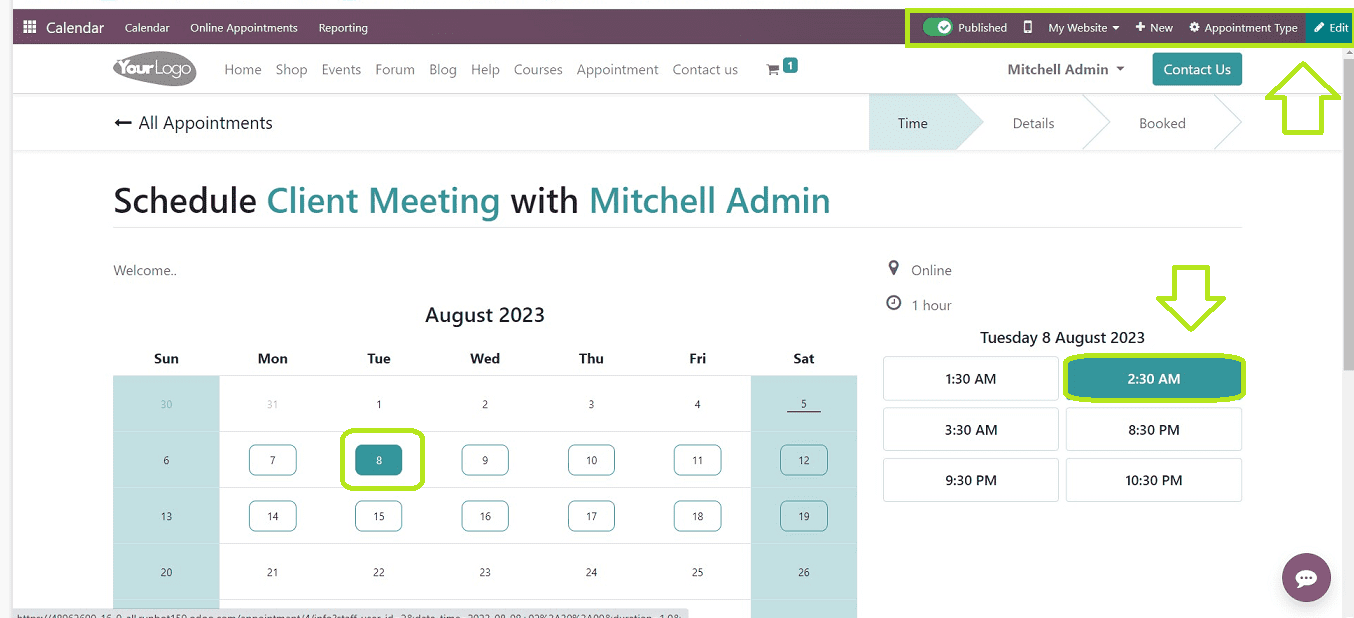 How to Schedule Online Appointments With Odoo 16 Calendar App-cybrosys