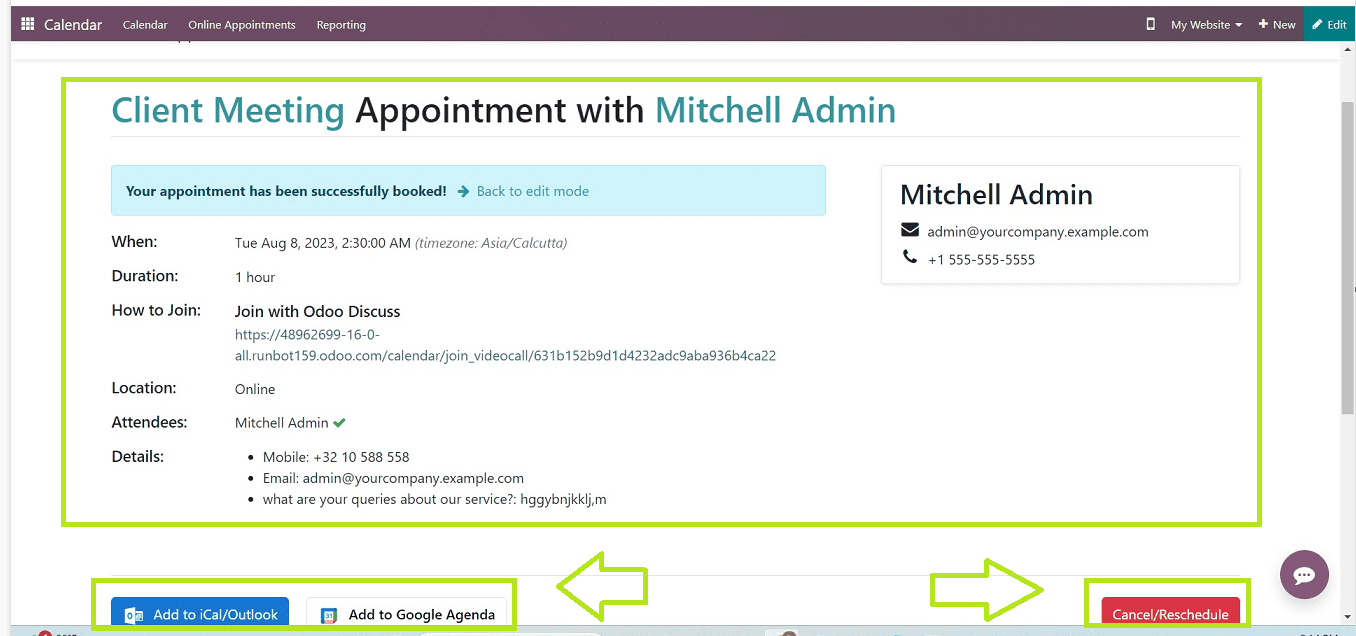How to Schedule Online Appointments With Odoo 16 Calendar App-cybrosys