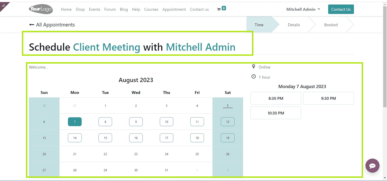 How to Schedule Online Appointments With Odoo 16 Calendar App-cybrosys