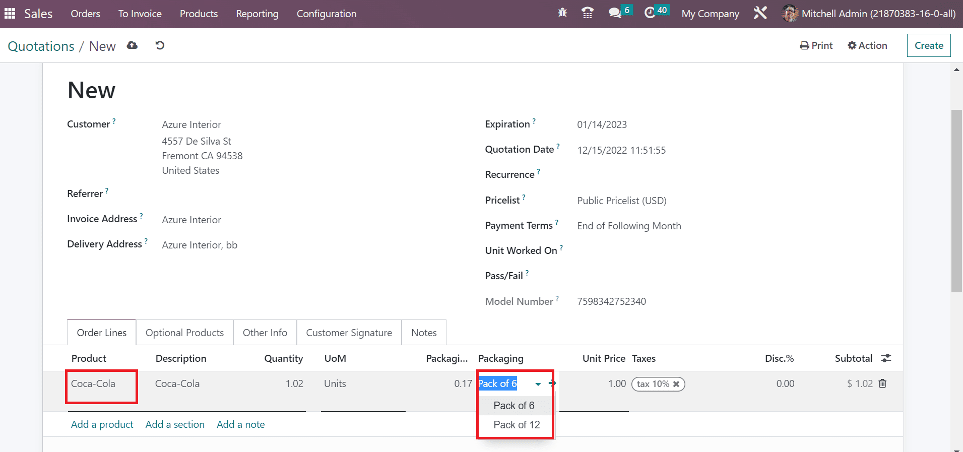 How to Sell Products by Multiple Units Per Package in Odoo 16 Sales App?-cybrosys