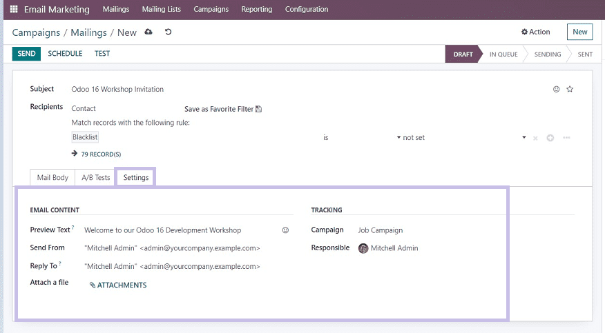 How to Send Bulk Emails With Odoo 16 E-mail Marketing Module-cybrosys