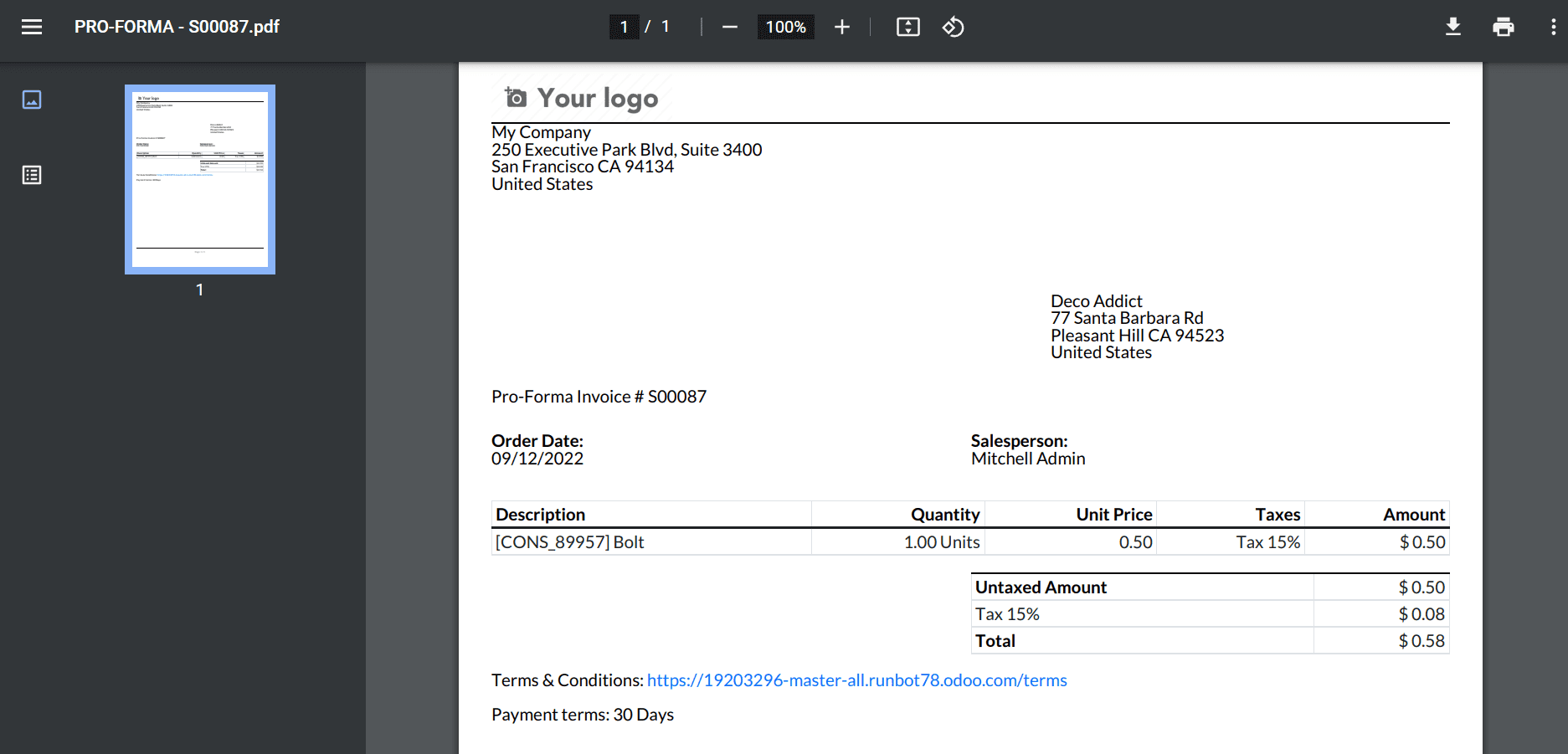 how-to-send-pro-forma-invoice-to-your-customers-in-odoo-16-sales-15-cybrosys