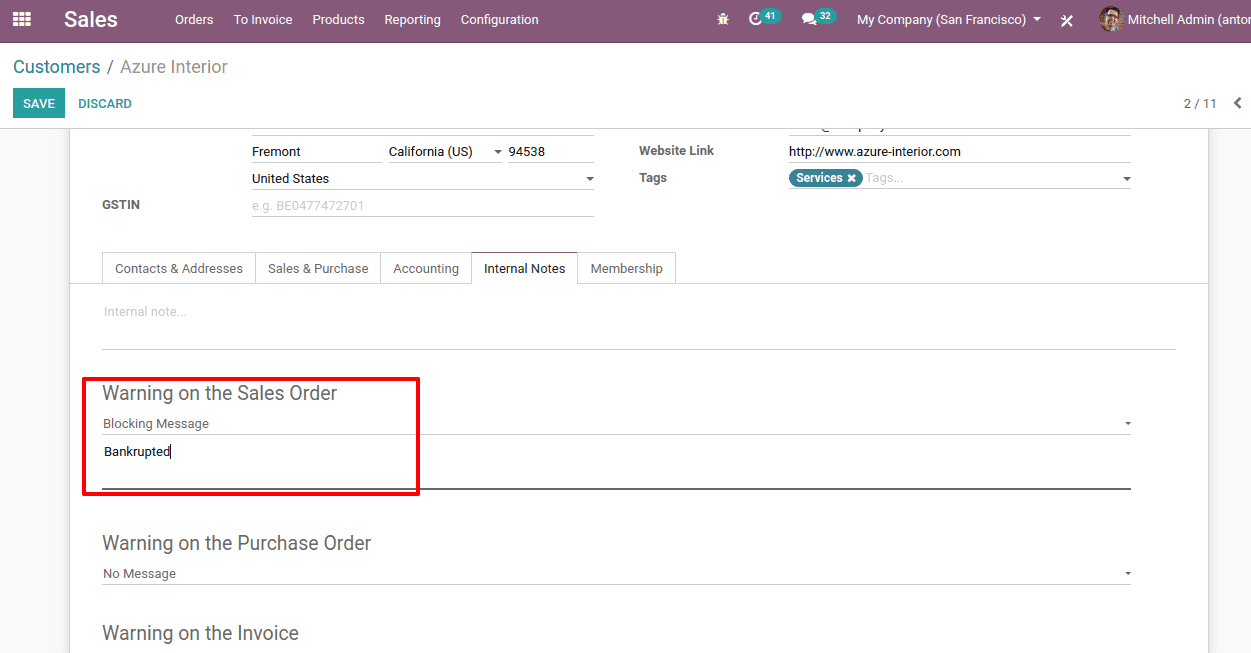 how-to-set-blocking-informative warning-odoo-13