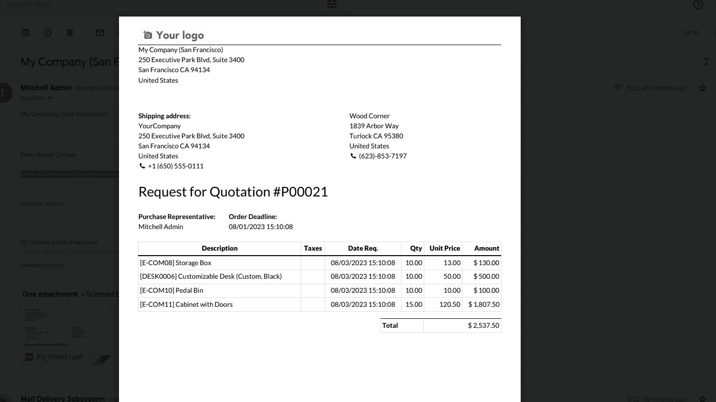 How to Set Receipt Remainder in Odoo 16 Purchase App-cybrosys