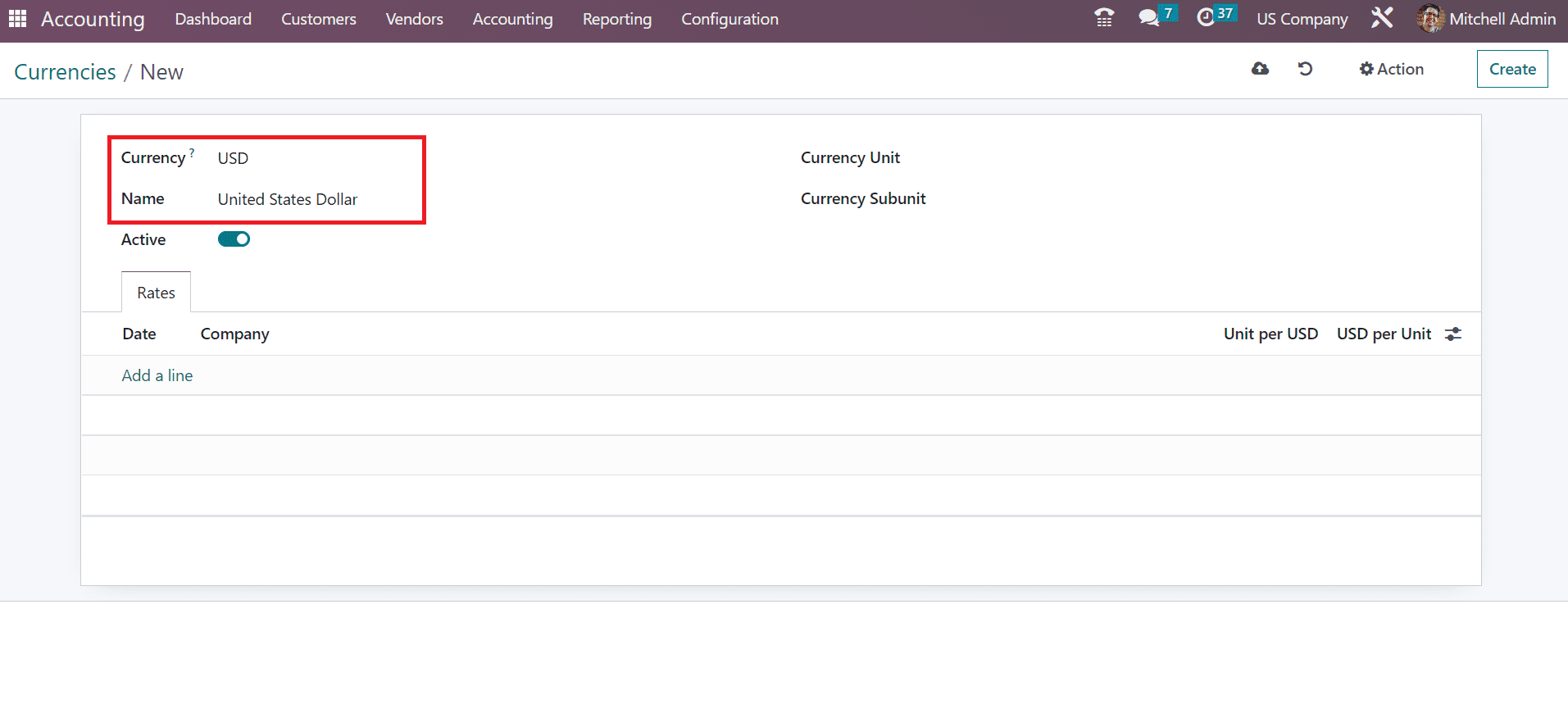 How to Set USD Currency within Odoo 16 Accounting Module?-cybrosys