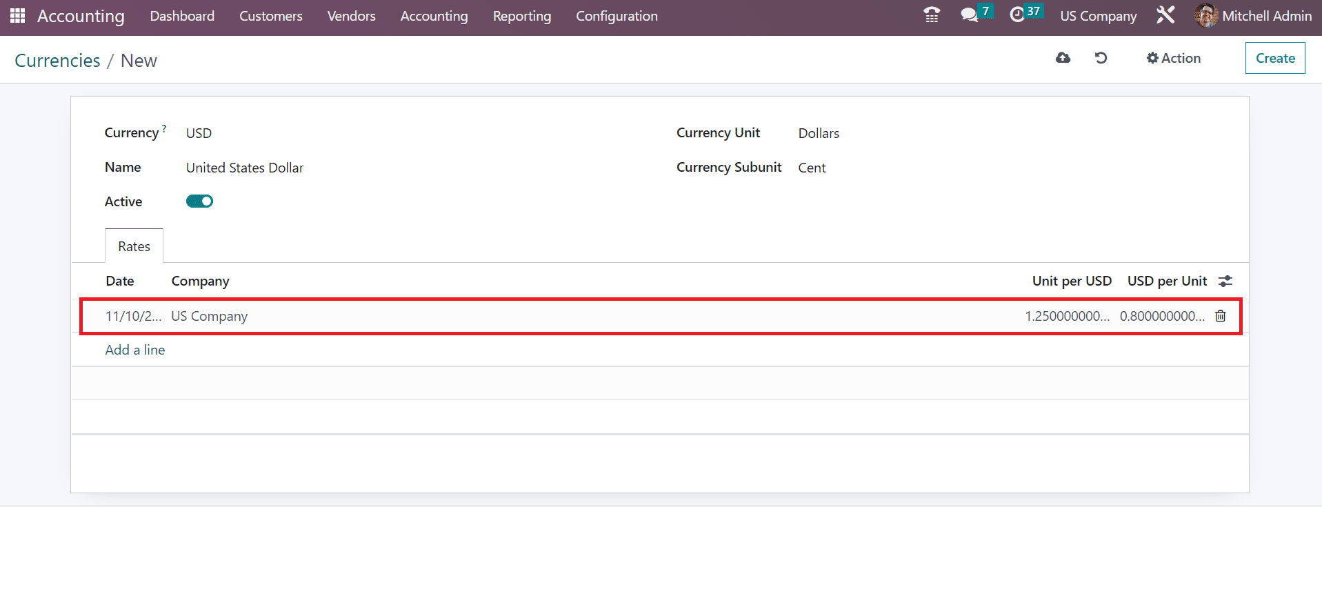 How to Set USD Currency within Odoo 16 Accounting Module?-cybrosys