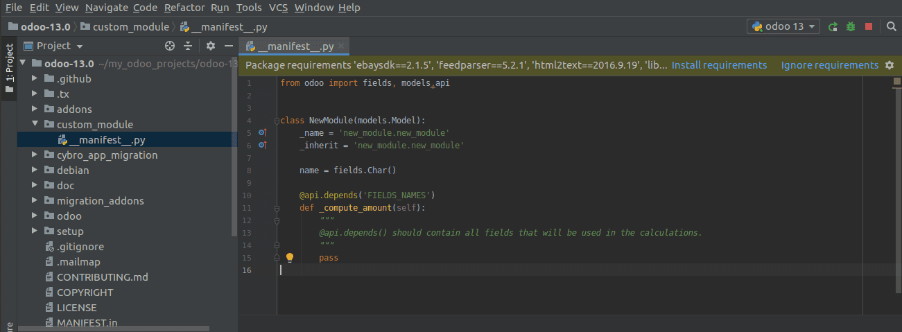 odoo-13-module-development-with-pycharm-templates-cybrosys
