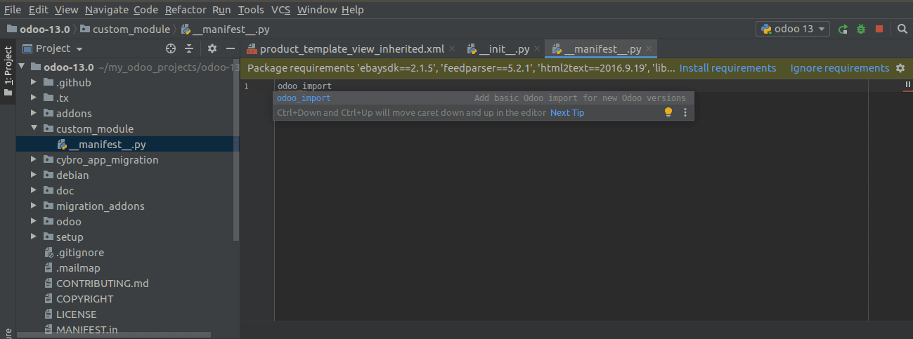 odoo-13-module-development-with-pycharm-templates-cybrosys