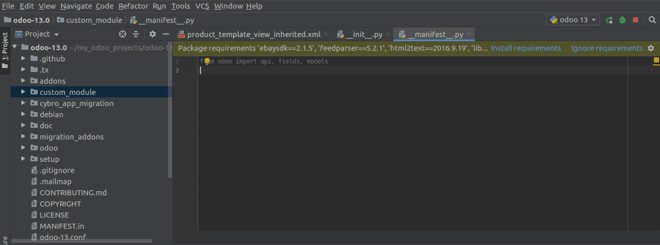 odoo-13-module-development-with-pycharm-templates-cybrosys