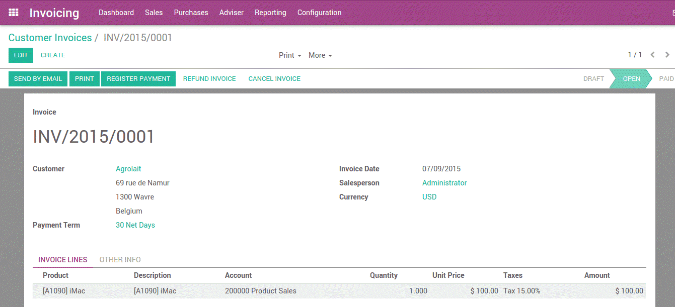 odoo 12 accounting