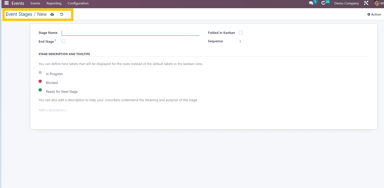 Overview of Configuration Menu of Odoo 16 Events App