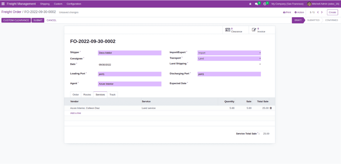 Overview of Freight Management in odoo 16 - App-cybrosys