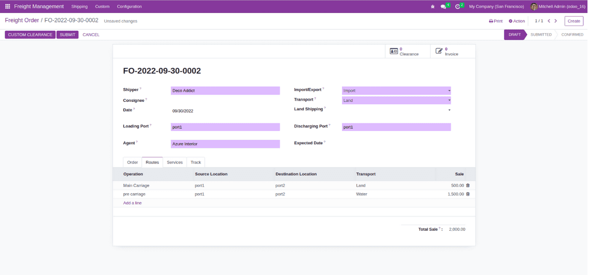 Overview of Freight Management in odoo 16 - App-cybrosys