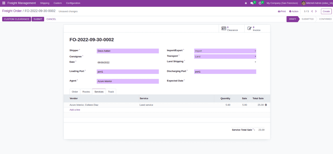 Overview of Freight Management in odoo 16 - App-cybrosys