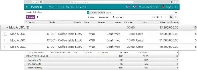 vendors information management CBMS Purchase order software