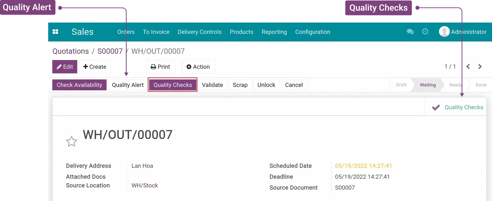 Quality check alert - CBMS Quality management software