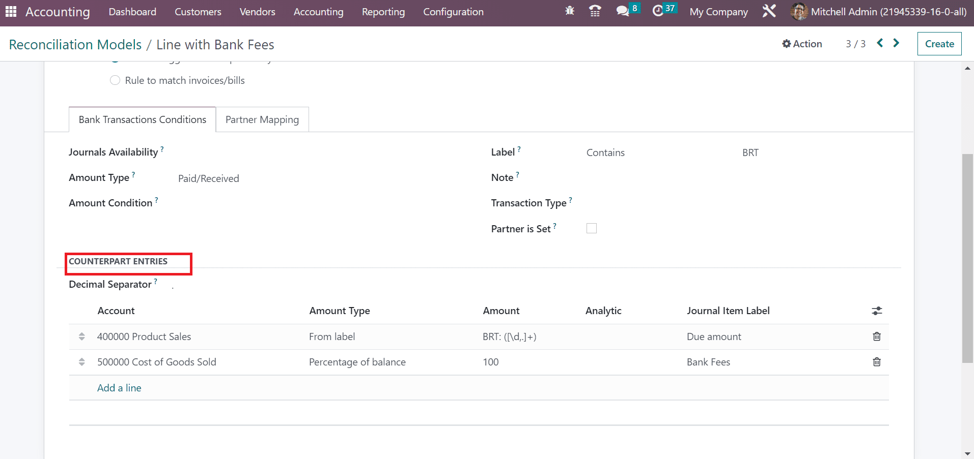 Reconciliation Models within the Odoo 16 Accounting App-cybrosys