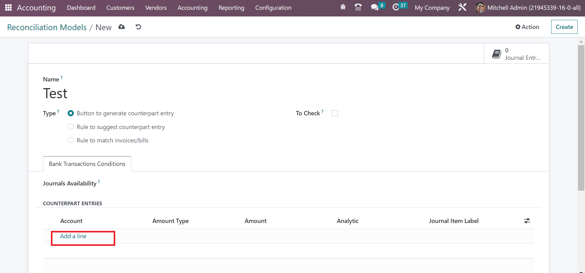 Reconciliation Models within the Odoo 16 Accounting App-cybrosys