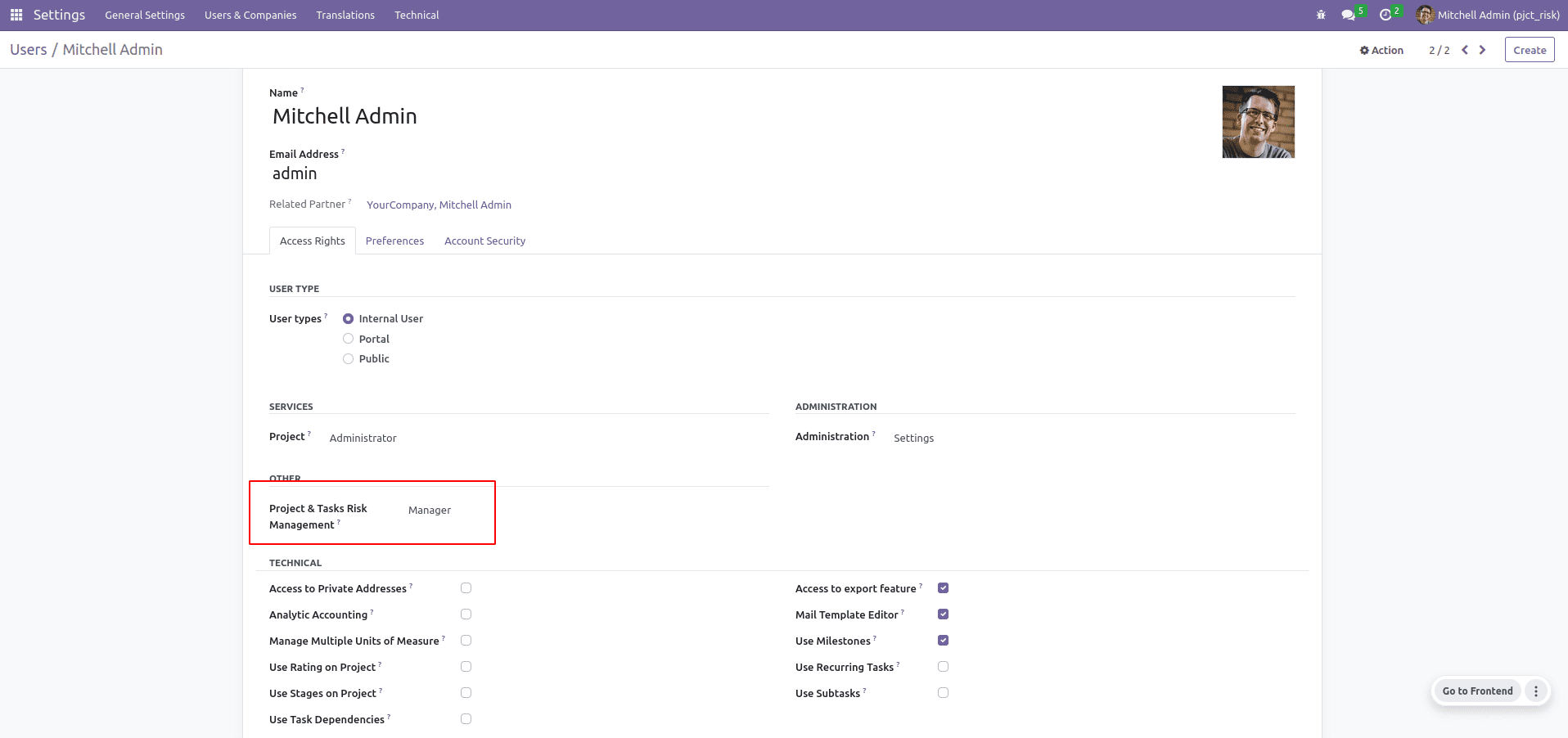 Risk Management For Project And Tasks in Odoo 16-cybrosys