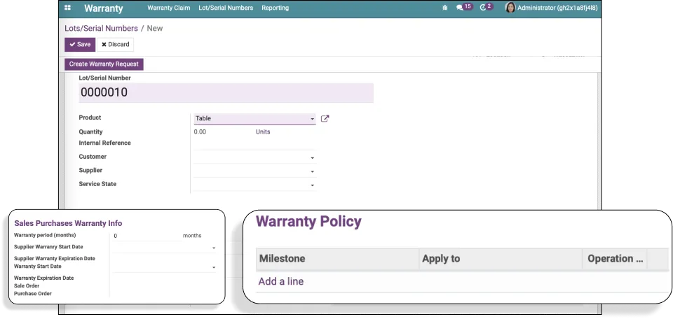 Synchronized, comprehensive Warranty management - CBMS Warranty