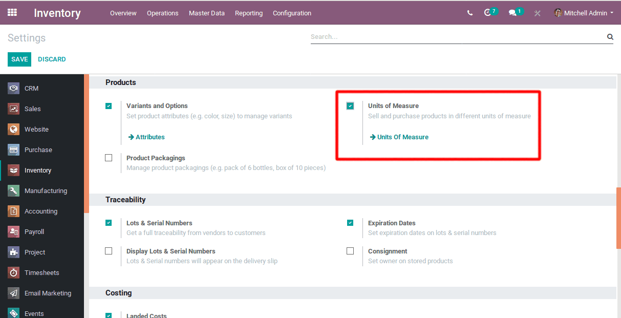 unit of measures in odoo v12