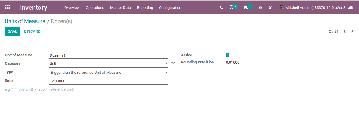 unit of measures in odoo v12