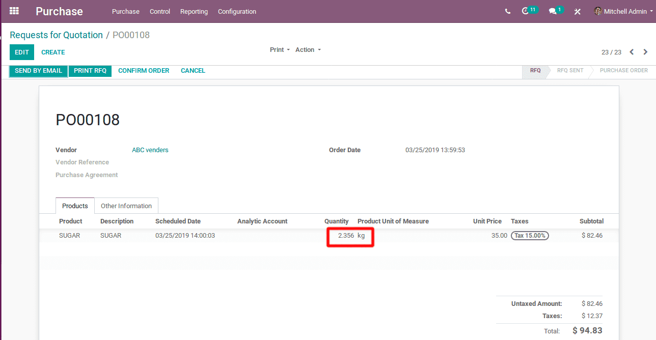 unit of measures in odoo v12