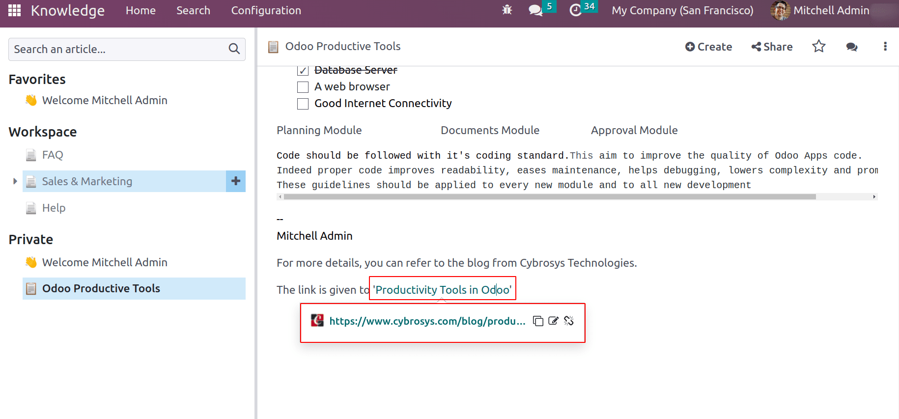 What Is Knowledge Module In Odoo 16-cybrosys